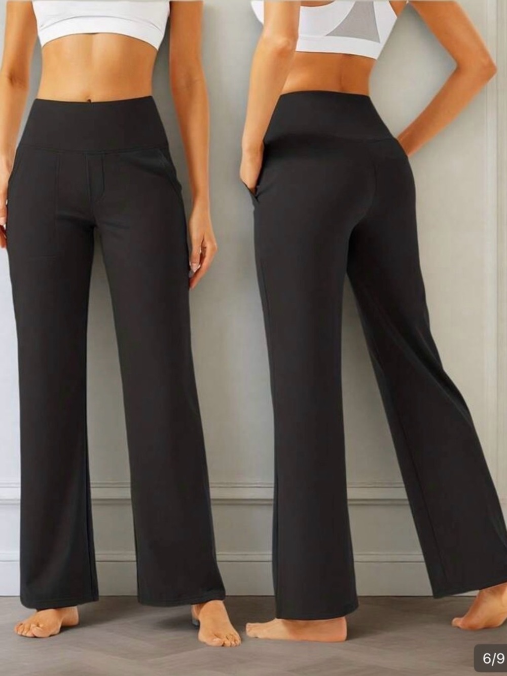 New!! Women's 3-Pack Stretch Bootcut Pants - Black, Grey, Khaki Large - Picture 2 of 9